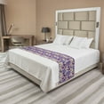 thumbnail image 1 of Floral Bed Runner, Digital Interpretation of Blooming Flowers, Decorative Accent Bedding Scarf for Hotels Homes and Guestrooms, Queen, Pale Tan Violet, by Ambesonne, 1 of 2