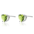 thumbnail image 5 of 14K Solid White Gold 6mm Heart Green Peridot Studs Gemstone Earrings August Birthstone Jewelry, 5 of 10