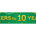 thumbnail image 4 of Green Banner with Glittery Cheers to 10 Years Text Balloons and Bunting Decors Party Backdrop Background for Anniversary Celebrations Milestone Parties Photography Props Party Decorations, 4 of 8