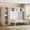 White + MDF+LVL + Queen-1, variant on 72"H Gray Full Size Murphy Bed (Reversible Wardrobe+2 Drawers – Fold-Down Space-Saving, Top Shelf, 107.5"L)