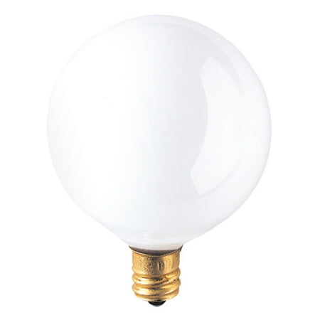 

60 Watt Incandescent G16.5 Globe Candelabra Base White