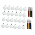 thumbnail image 3 of 24 Piezas Bolas de Navidad Colgantes Adornos Árbol Blankos Decorativos Pintables Shatterproof Material PP Función DIY para Pintar Colgantes Adecuados, 3 of 8