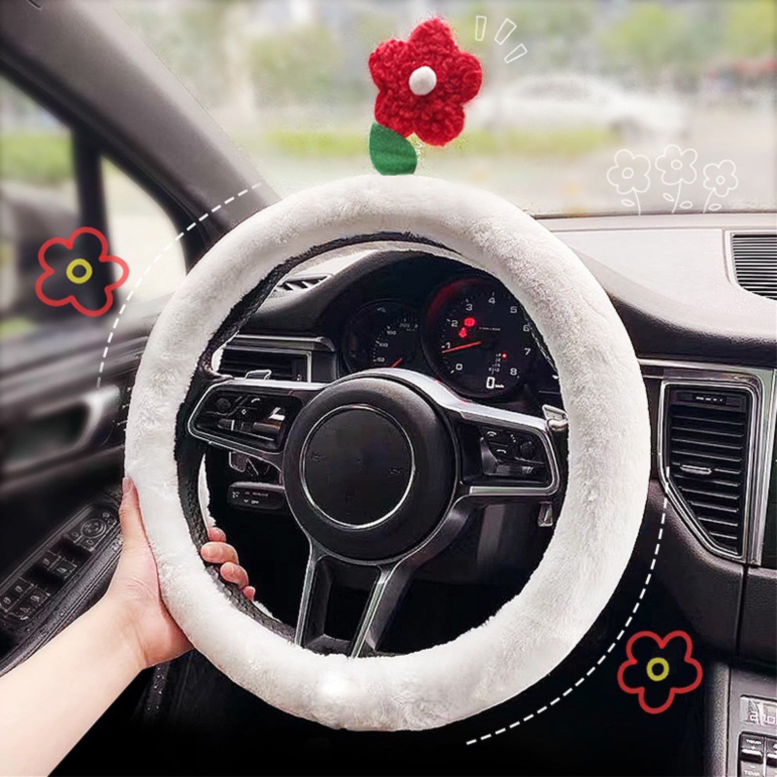 Car Steering Wheel Cover For Girls and women Car Styling Cartoon Cute 
