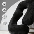 thumbnail image 5 of AFGFUF  J-Shaped Pregnancy Pillow, 65" x 16" x 8" Full Body Maternity Support Pillow, Black, with Removable Washable Cover, 5 of 7