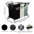 thumbnail image 2 of 3-Section Laundry Basket Sorter, Collapsible Laundry Hamper for Dirty Clothes, Waterproof Laundry Sorter for Dorm, Laundry Room & Bedroom, Large Capacity Storage Organizer for Clothes, Toys, Blanket, 2 of 7