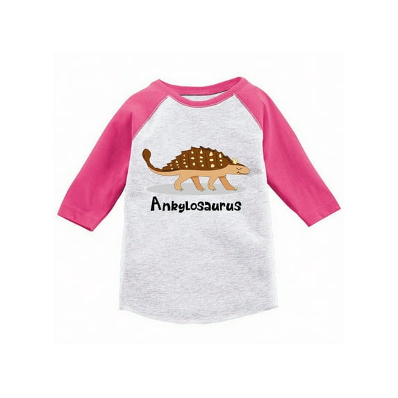 Awkward Styles Ankylosaurus Toddler Raglan Ankylosaurus Jersey Tshirt for Toddler Boy Cute Dinosaur Gifts for Girls Dinosaur Baseball Tshirt for Kids Dinosaur Birthday Gifts Dinosaur Jersey Shirt