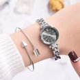 thumbnail image 4 of LVPAI Moda Casual Mujer Reloj de Pulsera Reloj de Cuarzo de aleación y Traje de Pulsera (Negro Plateado), 4 of 4