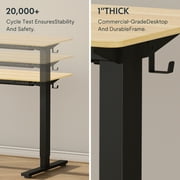 FLEXISPOT 40x24 Home Office Height Adjustable Standing Desk with Hooks, Ergonomic Electric 2-Stage Stand Up Computer Desk, Black and Maple