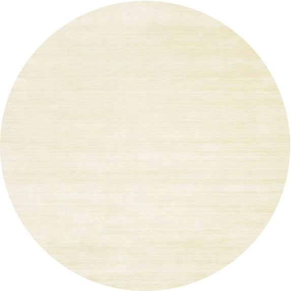Ahgly Company Indoor Round Contemporary Blanched Almond Beige Solid Area Rugs, 3' Round