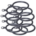 thumbnail image 1 of Anillos de cortina Paquete De 10, Anillos De Cortina De Metal Liso, Barra, Poste, Negro, 45 Mm Negro - 45 mm Magideal Anillos de cortina, 1 of 7