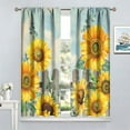 thumbnail image 4 of Sunflower Curtains, Farmhouse Yellow Floral Curtain Summer Fall Rustic Plant Window Treatments for Living Room Bedroom Kids Room Curtain 42x54 Inch, 4 of 6