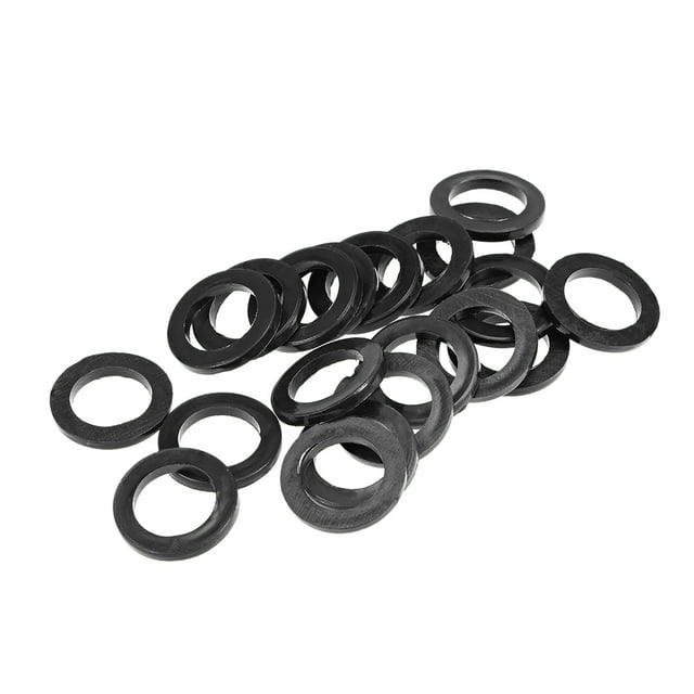 Unique Bargains Rubber Flat Washers, 15mm Inner Diameter 23mm OD 2.5mm Thick 20pcs