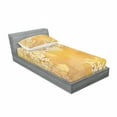 thumbnail image 3 of Asian Bedding Set with Sheet & Covers, Japanese Cherry Blossom Sakura Tree Branches Blooms Artwork, Printed Bedroom Decor 2 Shams, 4 Sizes, Marigold and Cream, by Ambesonne, 3 of 3