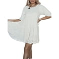 thumbnail image 5 of LMLYSoH Women Sequined Dresses, Round Neck Short Sleeves Solid Color Casual Party Spring Summer Dress, 5 of 9