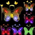 thumbnail image 2 of Girls Fairy Costume Set Creative Butterfly Luminous Wing with Wand & Headband, 2 of 6