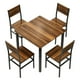 thumbnail image 3 of Comedor 4 Sillas con Mesa Cuadrada de Madera y Base Metálica – Color Nogal Oscuro, 3 of 9