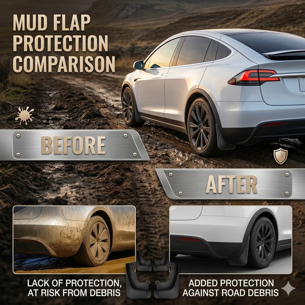tesla model X mud flaps tesla model X Accessories All-Weather Mud Guard Body Kits for tesla model X 2023-2026