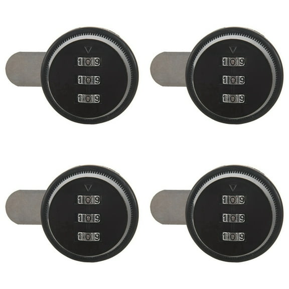 4X Alloy Code Combination Cam Lock Keyless Post Mail Box Cabinet RV 3 Dial Black