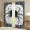 thumbnail image 2 of Manfei Gothic Spider Web Curtains Pack of 2 (42x84 Each) for Kids, Happy Halloween Curtains Blackout, White Black Damask Bedroom Curtains, Living Room Curtains Decor, 2 of 6
