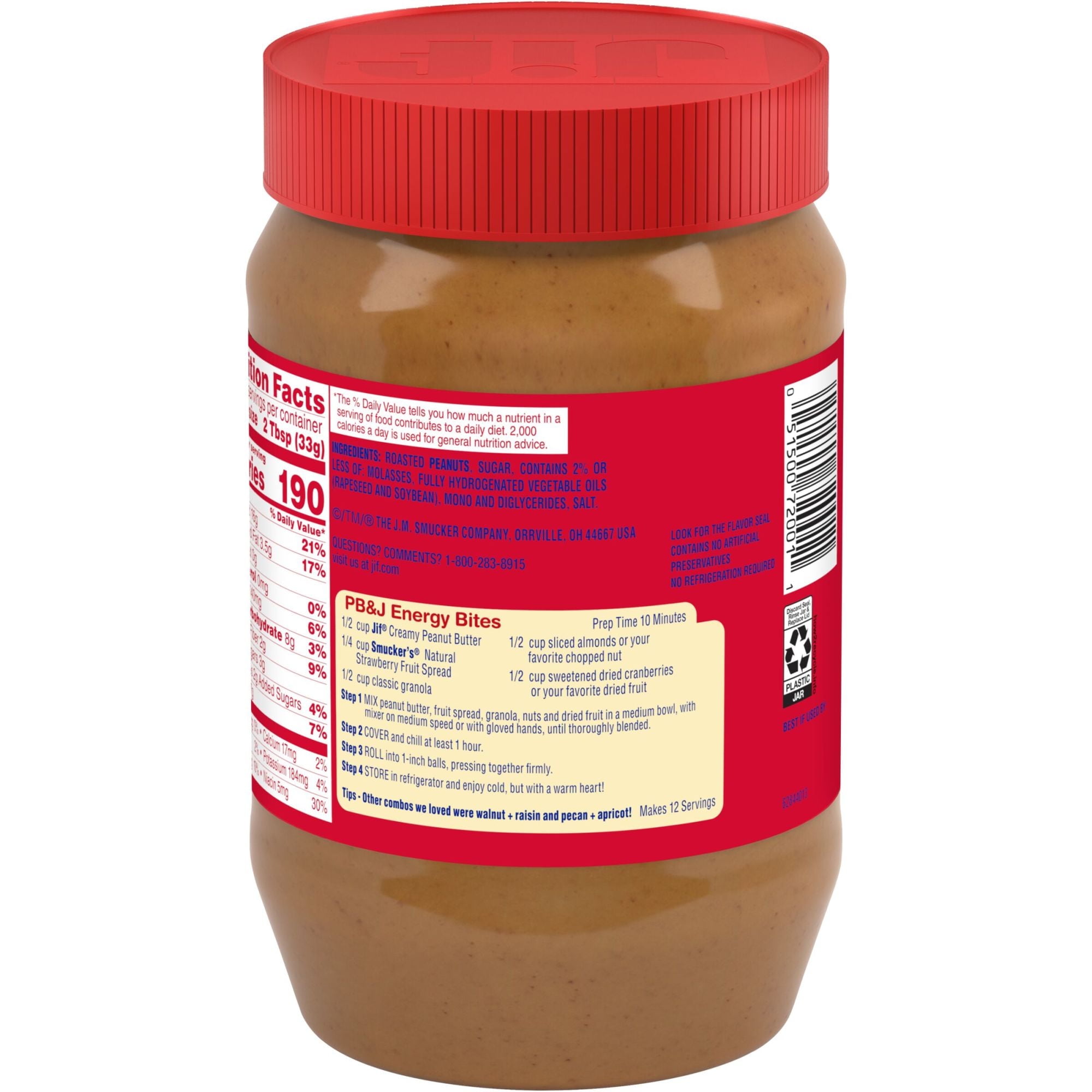 Jif Creamy Peanut Butter, 40-Ounce Jar (2 pack)