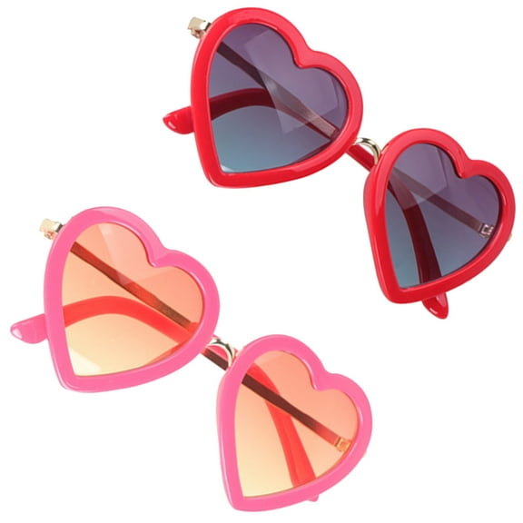 HOOWIFFY Heart Shaped Eyewear Rosy Metal 2Pack 4.7x4.7in