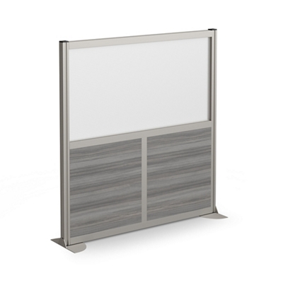Office Partition, Cubicle Wall Divider, Modern Room Separator, Free Standing Privacy Panel, 52"H x 49"W, Indoor, Gray