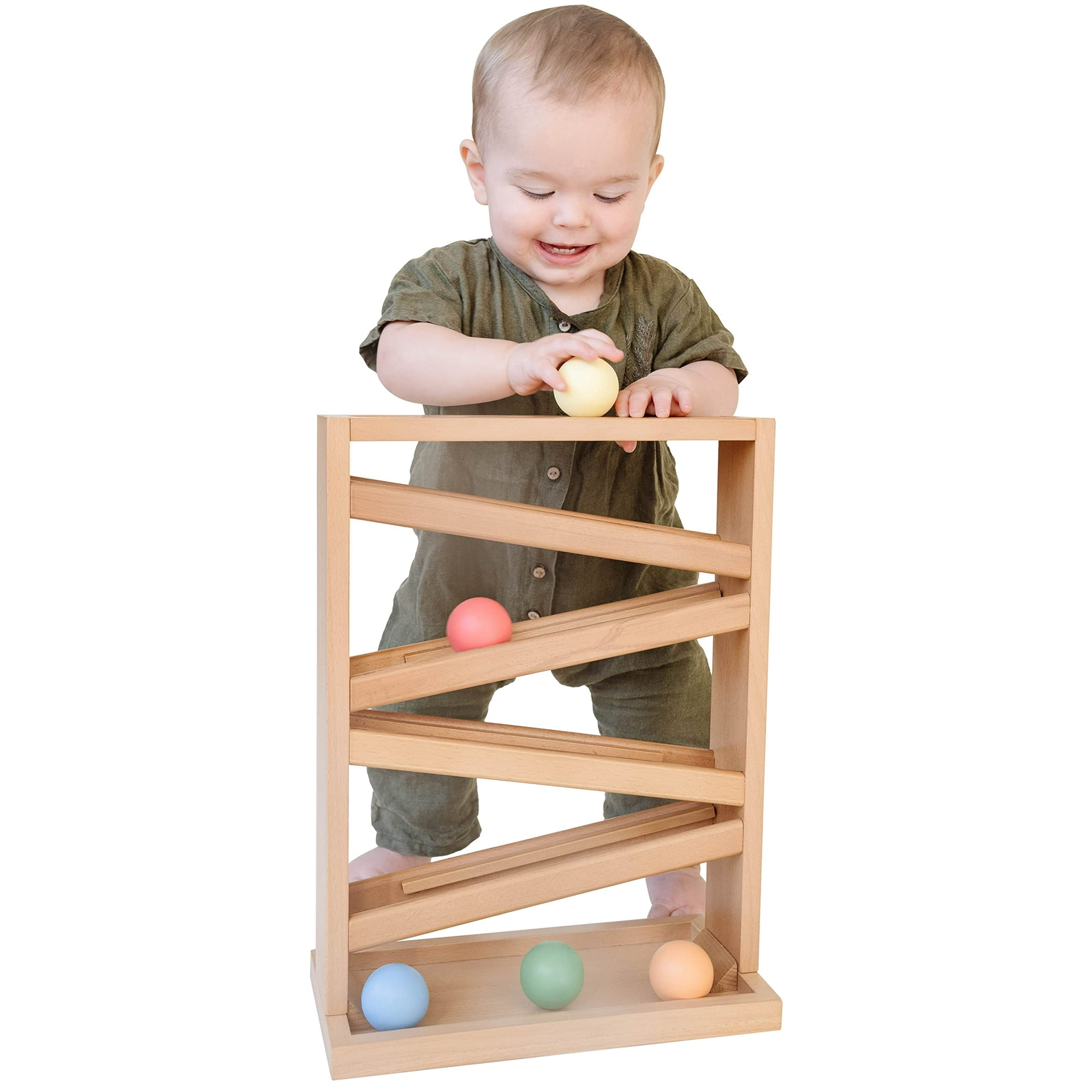 Montessori Ball Tracker Wooden Ball Drop Wood Toys for Year