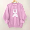 thumbnail image 2 of Womens Sweaters For Women Breast Cancer Awareness Ribbon Graphic Long Sleeve Shirt Support Top Lightweight Soft Polyester 1Pc L Fall Sweaters For Women, 2 of 4