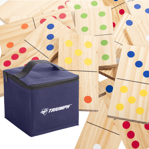 Triumph Sports USA Large-Format Game Set with Storage Bag, Wooden, 28-Piece