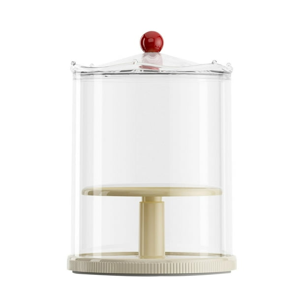 Vitrina transparente para muñecas, caja de almacenamiento para muñecas, contenedor multiusos de protección de 360 grados. amarillo con tapa