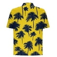 thumbnail image 4 of AHTJRT Men's Hawaiian Shirt Watercolor Hibiscus Design Lightweight & Breathable for Poolside Relaxation Yellow 3XL, 4 of 5