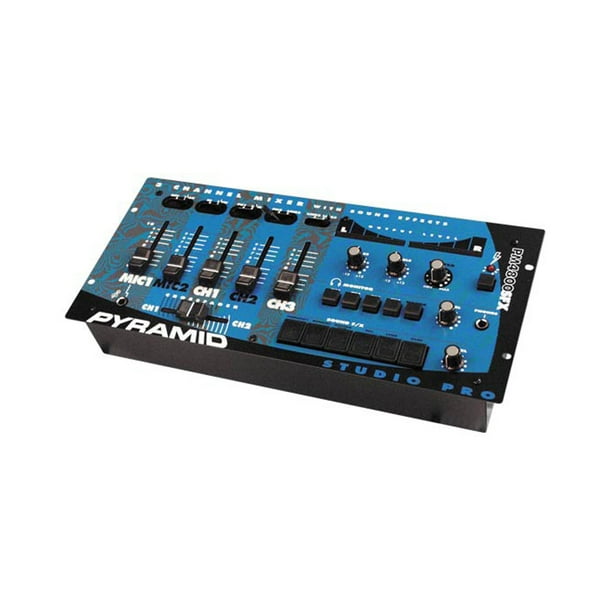 Pyramid PM4800SFX 4 Channel Rack Mount Stereo Dj Mixer W/ Sound