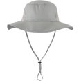 thumbnail image 2 of czcpp-UPF50+ Mens Sun Hat with Neck Flap Wide Brim Mesh Fishing Hat Windproof Safari Hat Light Grey, 2 of 4