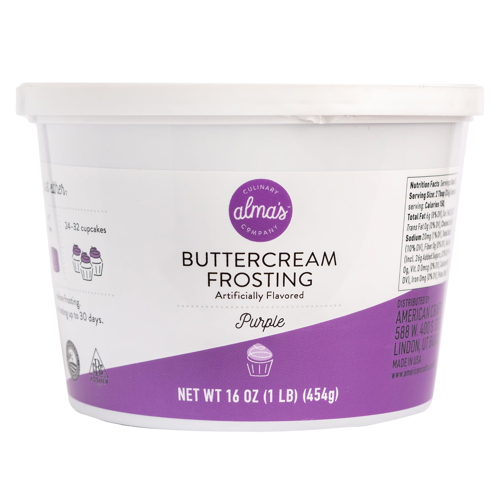 Alma's Purple Buttercream Frosting & Icing Tub, 16oz