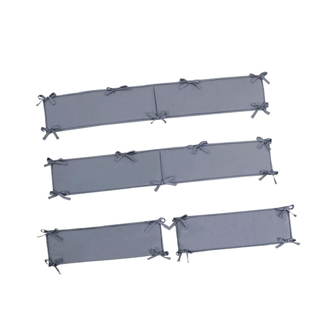 parachoques de cuna,Almohadillas protectoras para cuna de bebé acolchadas para niños y niñas,Forro interior para cuna,protector acolchado para cuna,cojín protector Protección contra Gris