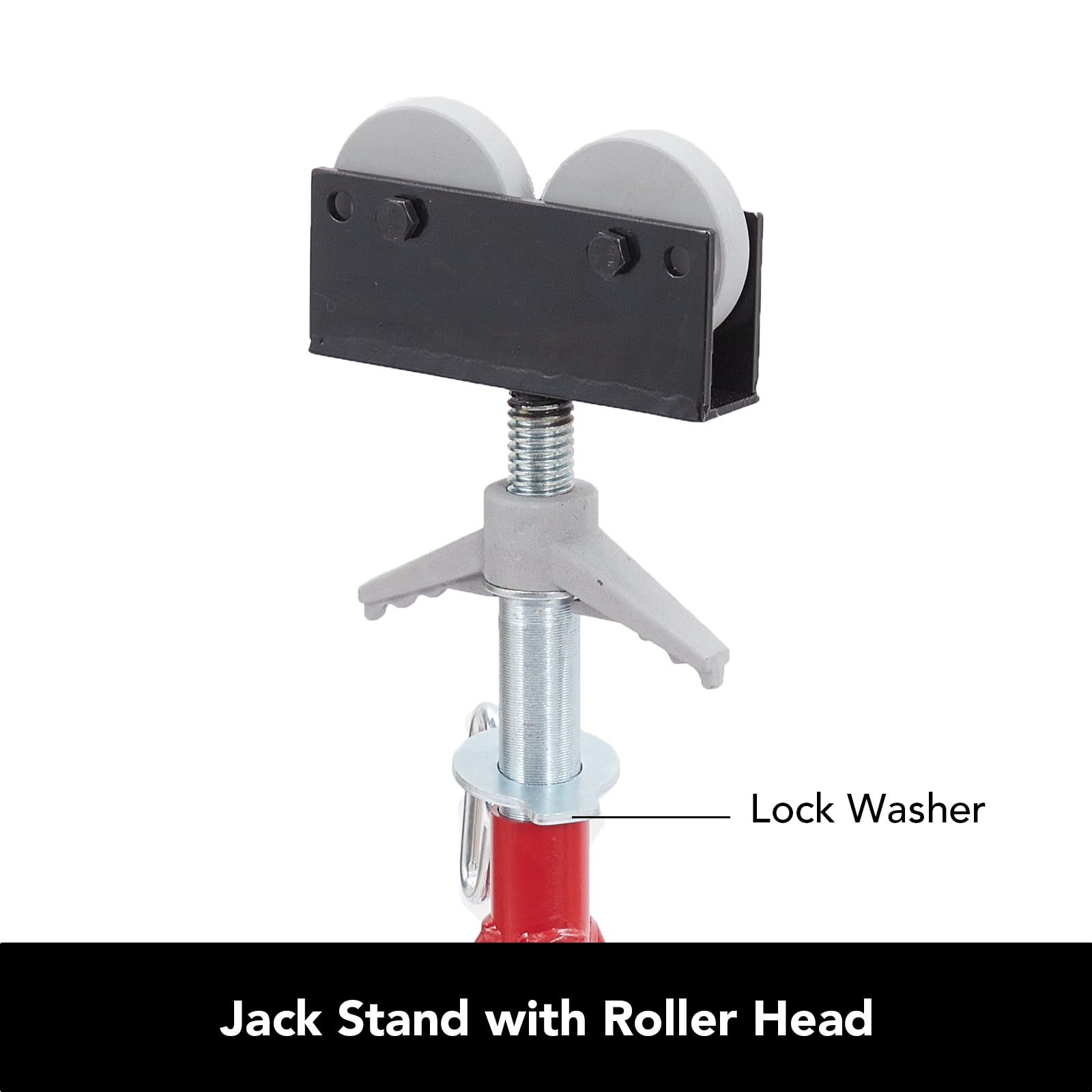 Portable Tripod Pipe Jack Stand with Roller Head, Adjustable Height 28-52 Inch, 1/8"-12" Capacity, 2500LBS Load, Heavy Duty Carbon Steel