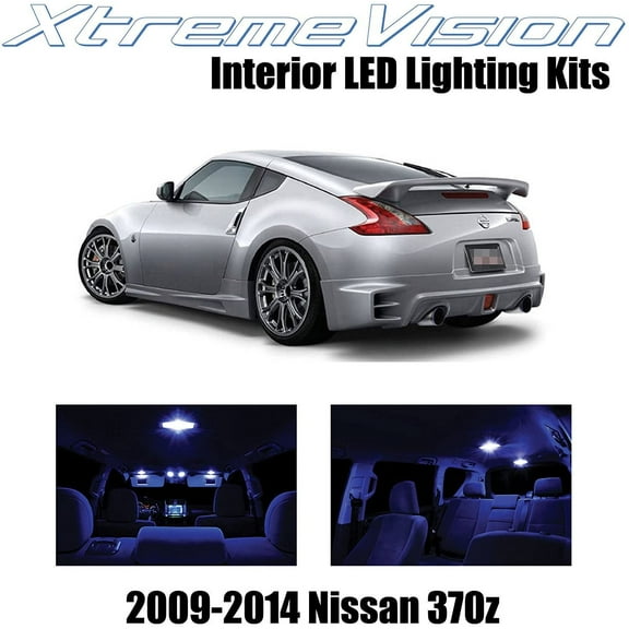 XtremeVision Interior LED for Nissan 370Z 2009-2014 8 pcs Blue Interior LED Kit   Installation Tool