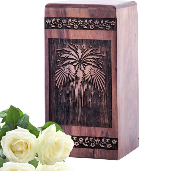 KARYLIZ Fire Pit Wooden Urns For Human Ashes Adult - Urns For Human Ashes Adult Man - Urns For Human Ashes Adult Female - Cremation Urns For Human Ashes - Wooden Boxes - Funeral Urns