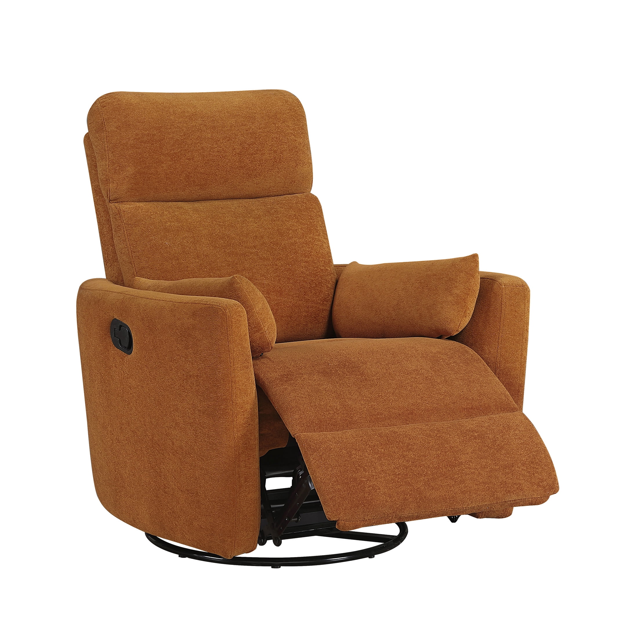 OakvillePark Allura Microfiber Swivel Glider Manual Reclining Chair, Orange