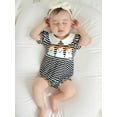thumbnail image 6 of BemeyourBBs Baby Girl Halloween Bodysuit Short Sleeve Doll Collar Striped Romper, 6 of 9