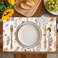 thumbnail image 4 of Brown Spring Floral Placemats Set of 12, Flowers Botanical Elegant Pastoral Placemats for Dining Table, Place Mats for Kitchen Tabletop, Waterproof Wipeable Dining Table Mats Set, 4 of 9