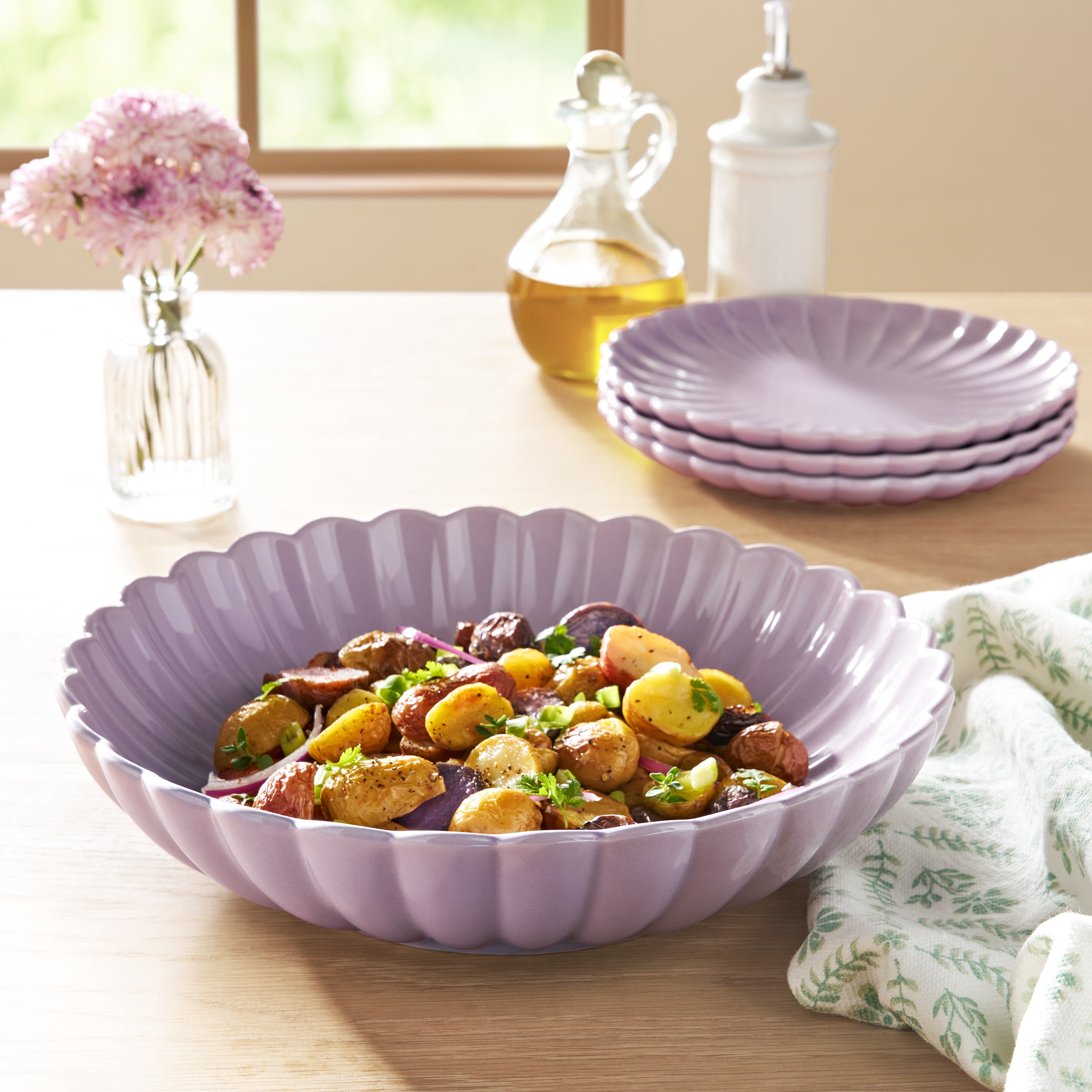 The Pioneer Woman Colette Stoneware 11-inch Serving Bowl, Purple