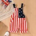 thumbnail image 2 of Faraee My First 4th of July Outfit Toddler Boy USA Flag Embroidery Jumpsuit Sleeveless Rompers Newborn Cute Overall Playsuit Clothes (4-5 T,Red), 2 of 7