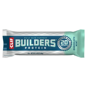 Clif Builders - Chocolate Mint Flavor - Plant Based Protein Bar - Gluten Free - Non-Gmo - Low Glycemic - 20G Protein - 2.4 Oz.