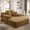 Camel, variant on FFH 60" Chaise Lounge Chair Indoor, Convertible Sleeper Sofa Bed with Storage Pockets, Plush Corduroy Floor Lazy Sofa, Frameless Design, Yellow
