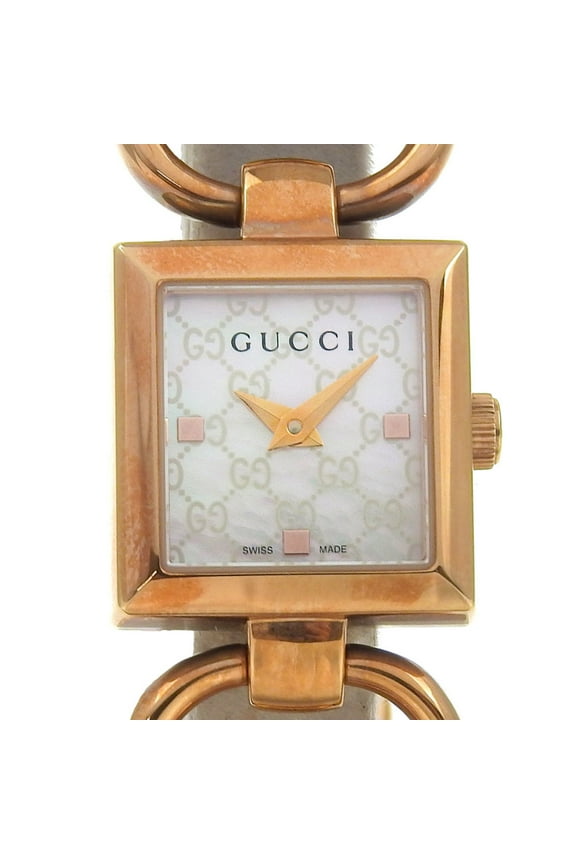 Pre-Owned Gucci Interlocking G Tornavoni 120 Square Shell Dial Quartz Watch Battery... (Good)