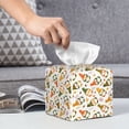 thumbnail image 6 of Gukieu Autumn Gnomes Holding Mushroom Print Leather Tissue Box, PVC Waterproof Velcro Opening and Closing Square Tissue Box Holder, Suitable for Home and Office Decoration, 6 of 7