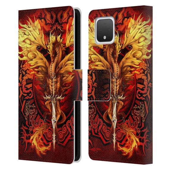 Head Case Designs Officially Licensed Ruth Thompson Dragons Flameblade Leather Book Wallet Case Cover Compatible with Google Pixel 4