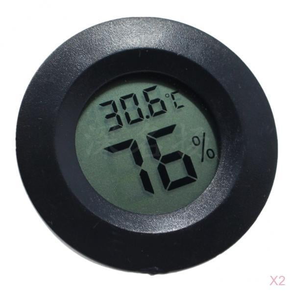 Termómetro Digital de Humedad Sunnimix Pantalla LCD para Tanque de Reptiles Negro