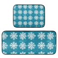 thumbnail image 2 of Snowflake Blue Background Kitchen Mat Set of 2 Cushioned Non Slip Rugs for Bedroom Floor Runner Mats, 2 of 7
